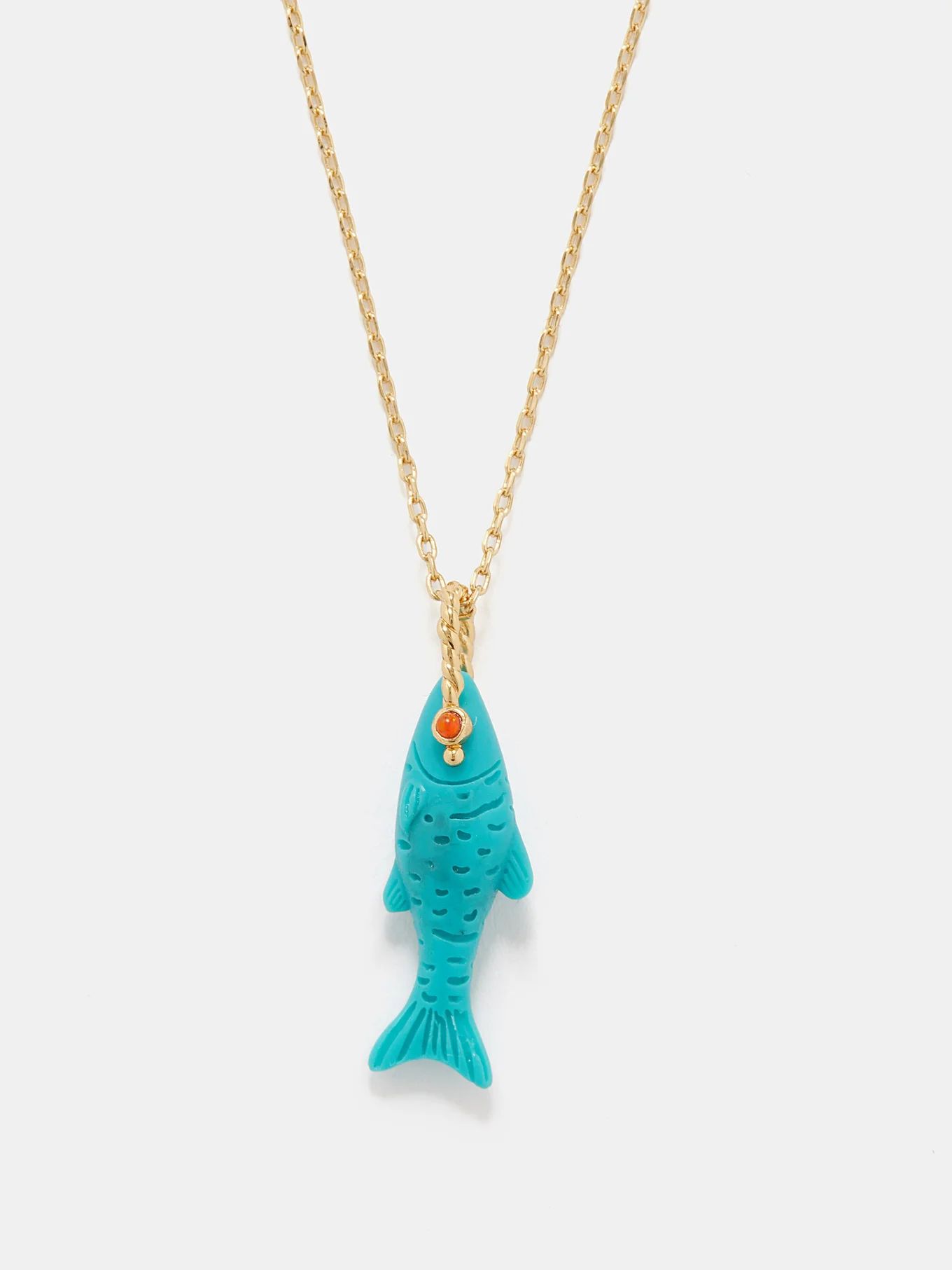 Fishy 18kt gold-plated necklace | Matches (UK)