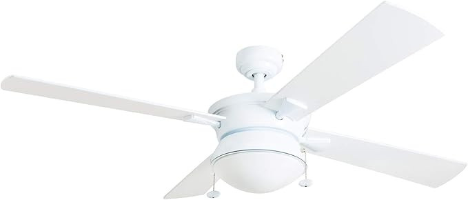 Prominence Home 50344-01 Auletta Outdoor Ceiling Fan, 52” ETL Damp Rated 4 Blades, LED Frosted ... | Amazon (US)