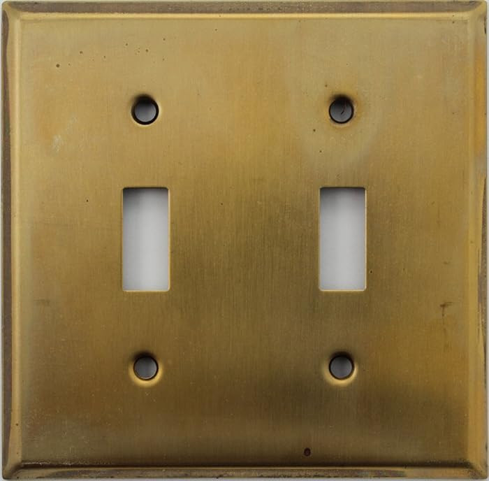 HGB Raw Unfinished Brass 2 Gang Toggle Switch Wall Plate - 2 Toggles | Amazon (US)