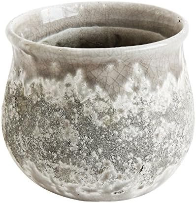 Creative Co-op Distressed Grey Round Terracotta Planter | Amazon (US)