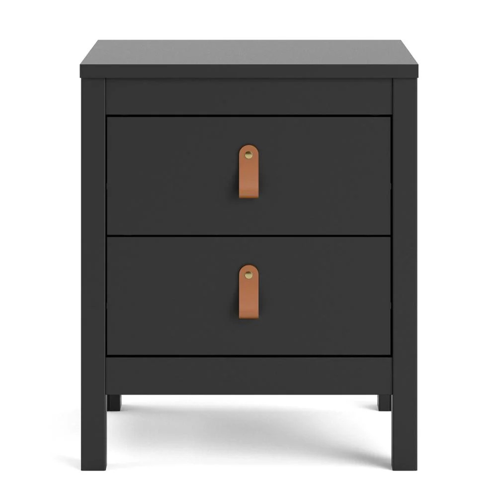 Madrid 2 Drawer Nightstand, Black Matte | Shop Simon