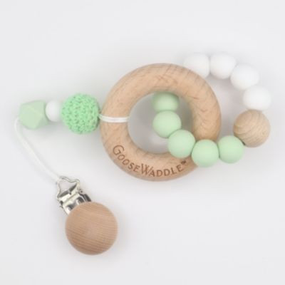 Goosewaddle Wooden Silicone Teether | Macy's