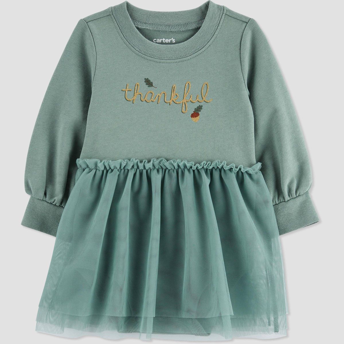 Carter's Just One You® Baby Girls' 'Thankful' Tutu Dress - Green | Target