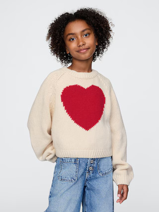 Kids Cropped Chunky Heart Sweater | Gap | Gap (US)