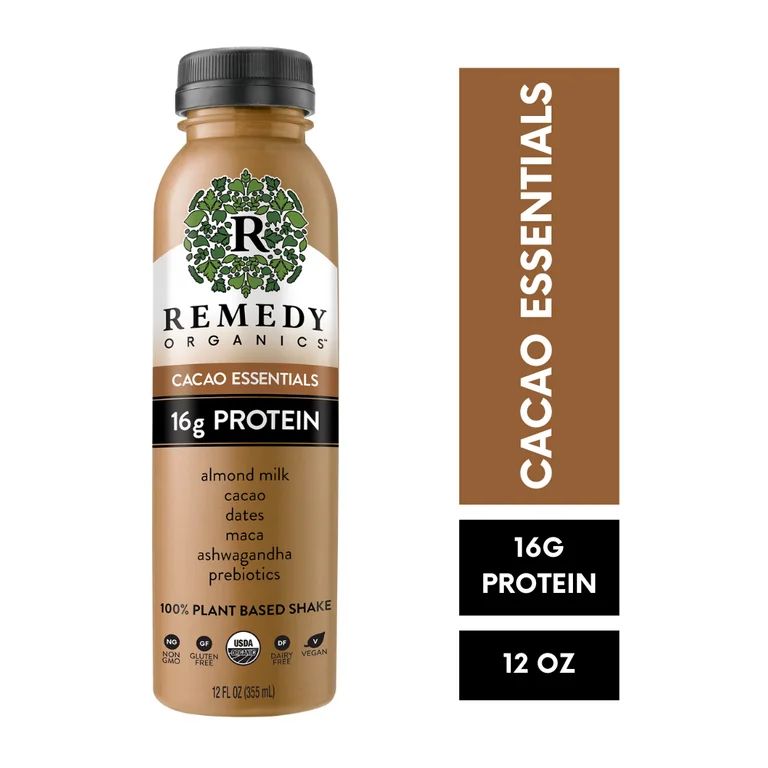Remedy Organics 100% Plant Based Cacao Essentials Nutritional Ready-to-Go Wellness Shake, 12 fl o... | Walmart (US)