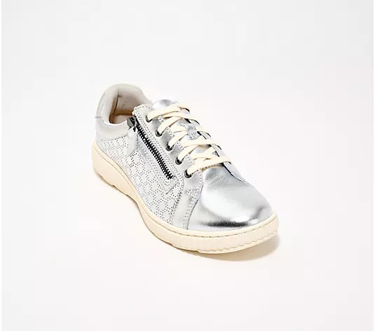 Make Your Selection: Clarks Collection Perforated Leather Sneaker - Caroline Ayla | QVC