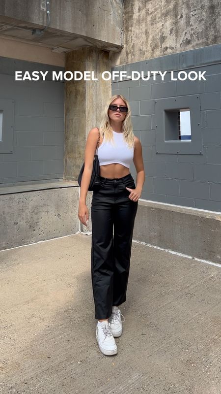 Closet staples for the viral “Model Off-Duty” look! Wearing size small in both the top and pants. #Amazon

white cropped curve hem top | tank | monochrome | amazon | faux leather pants | black chain purse | white chunky sneakers | nike shoes | steve madden 

#LTKSeasonal #LTKunder100 #LTKU