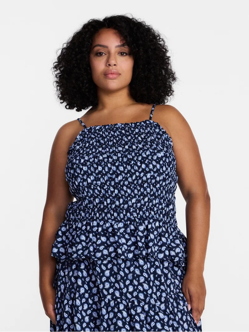 Time and Tru Women's Smocked Tank Top, Sizes XS-XXXL | Walmart (US)