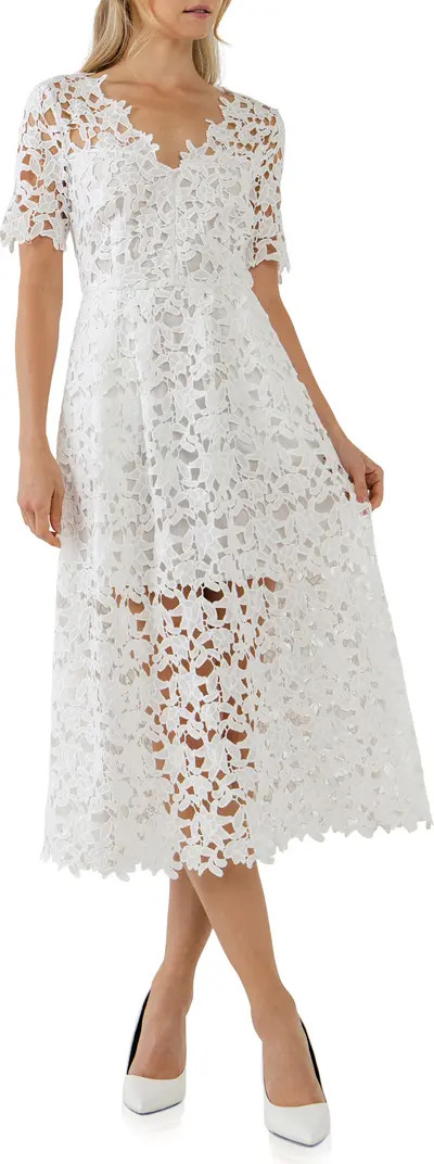Allover Lace Midi Dress | Nordstrom