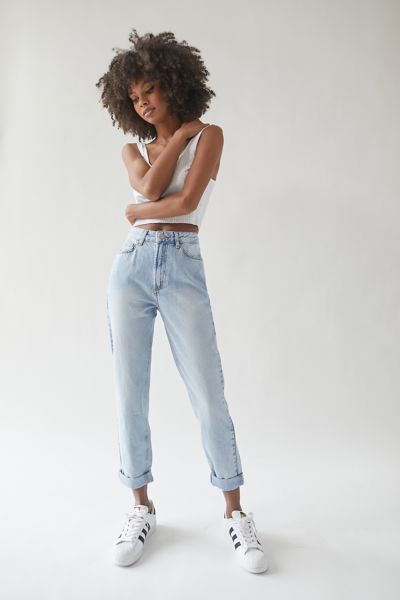 BDG High-Waisted Mom Jean – Bleached Light Wash | Urban Outfitters (US and RoW)