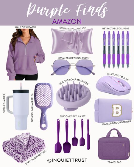 Here are some purple finds in home, fashion, and more for my fellow purple lovers: travel bag, spatula set, throw blanket, scalp massager, Owala tumbler and more!
#selfcare #springfashion #travelmusthave #bedroomessential

#LTKstyletip #LTKtravel #LTKSeasonal