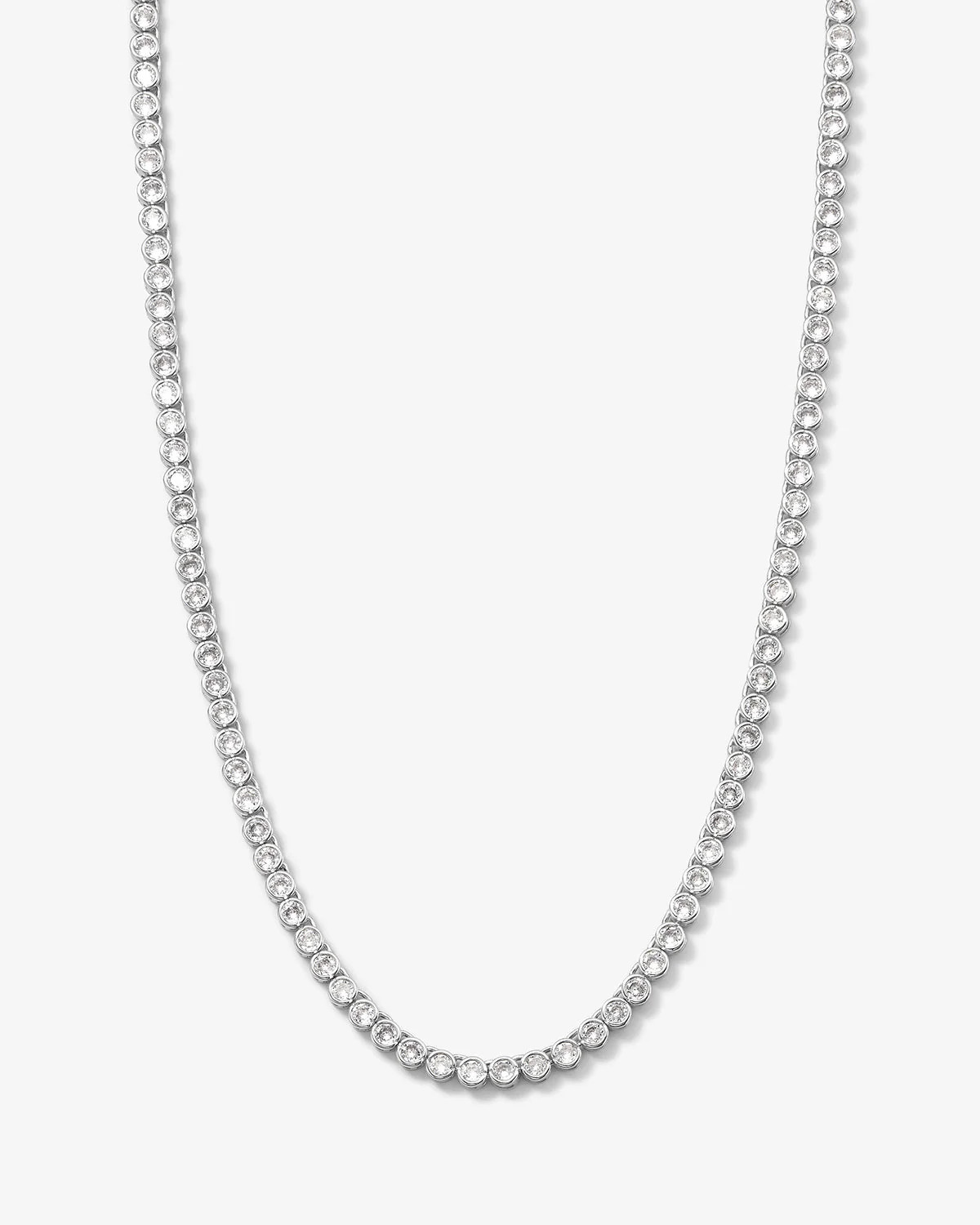 Baroness Tennis Necklace - Silver|White Diamondettes | Melinda Maria Jewelry