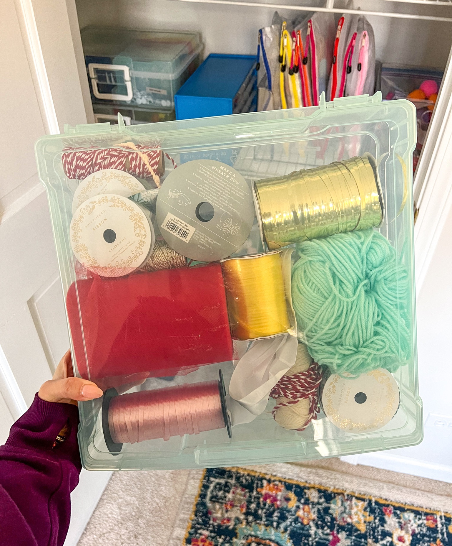 Ribbon organization, best craft supply organization, bins for craft storage!

#LTKhome #LTKfamily #LTKSpringSale
