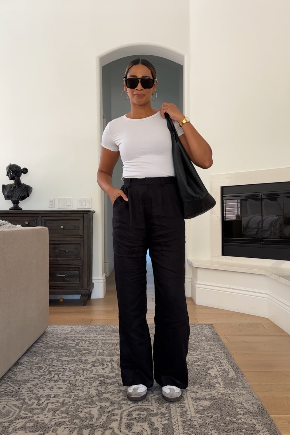 LINEN PANTS CASUAL OUTFIT// pair a simple tee shirt with linen pants and keep it comfy with sneaks for a casual everyday summer outfit.

#casualstyle #linen #summer #pants 

#LTKFindsUnder100 #LTKStyleTip #LTKOver40