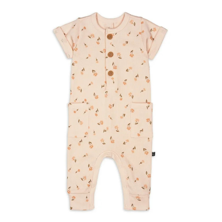 Modern Moments By Gerber Baby Girl Short Sleeve and Long Leg Romper, Sizes 0/3 Months-24 Months | Walmart (US)