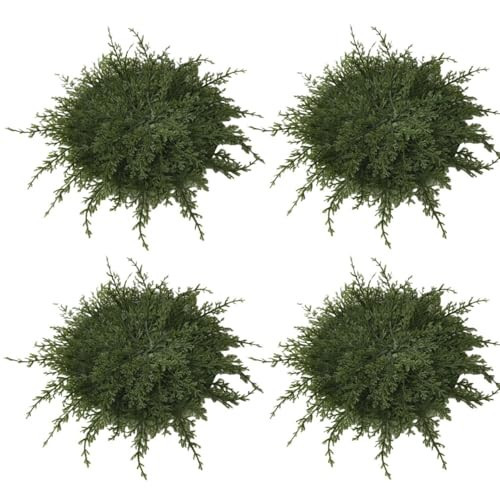 Christmas Placemats Set of 4, 15.75Inch Large Christmas Round Placemats with Artificial Pine Branches Winter Place Mats Dining Table Mats for Christmas Party Decorations (4, Green) | Amazon (US)