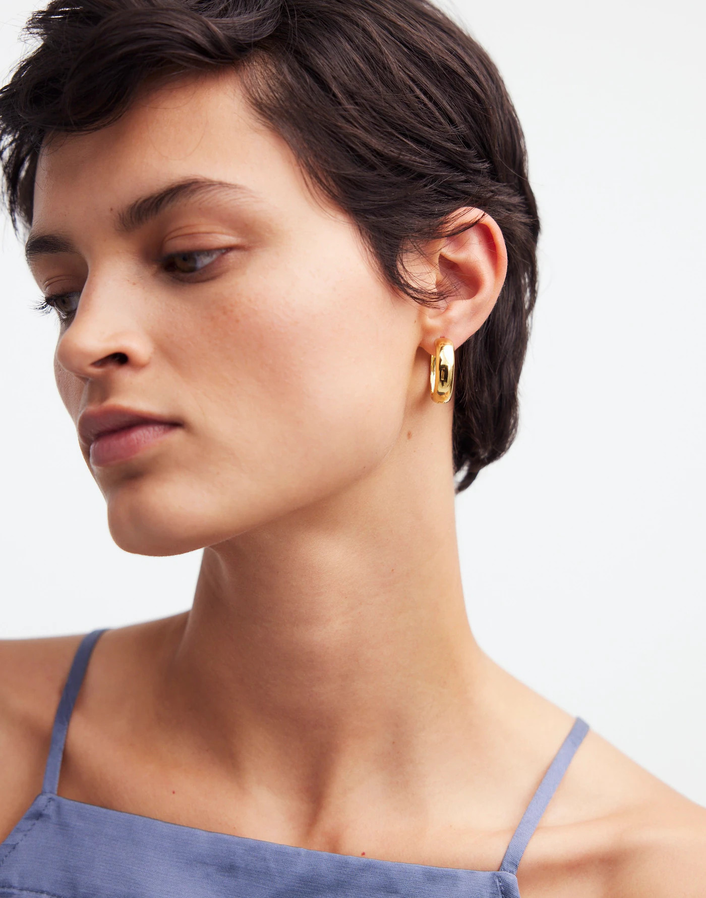 Demi-Fine Chunky Medium Hoop Earrings | Madewell | Madewell