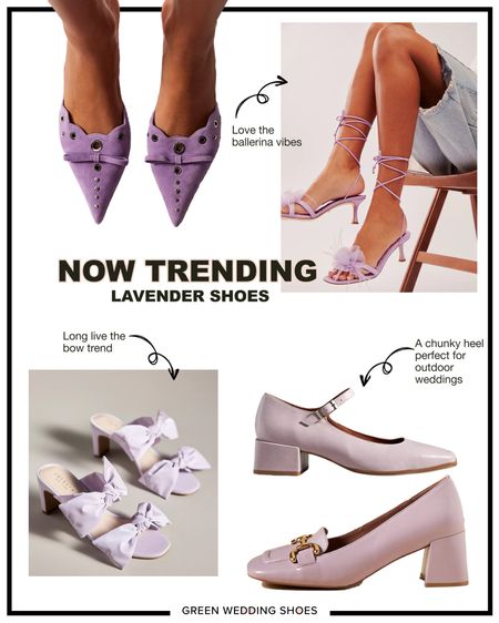 #nowtrending the #lavender shoe 💜 we are absolutely loving shoes in these sweet shades of #purple. The lilac is perfect for spring and summer! #bows #shoetrend #weddingguestshoes 

#LTKSeasonal #LTKstyletip #LTKwedding