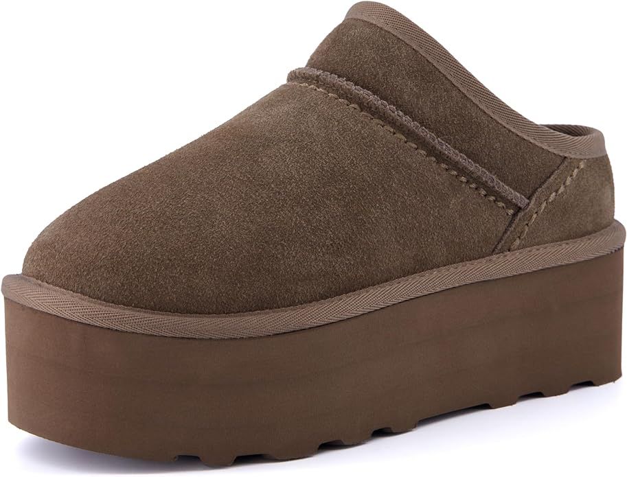 CUSHIONAIRE Women's Huggy Genuine Suede Cozy Mule Platform +Memory Foam, Wide Widths Available | Amazon (US)