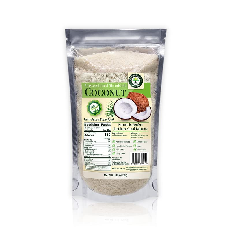 Good Balance Health Unsweetened Dry Coconut Flakes, No SO2, All Natural, Only One Ingredient Pure... | Amazon (US)