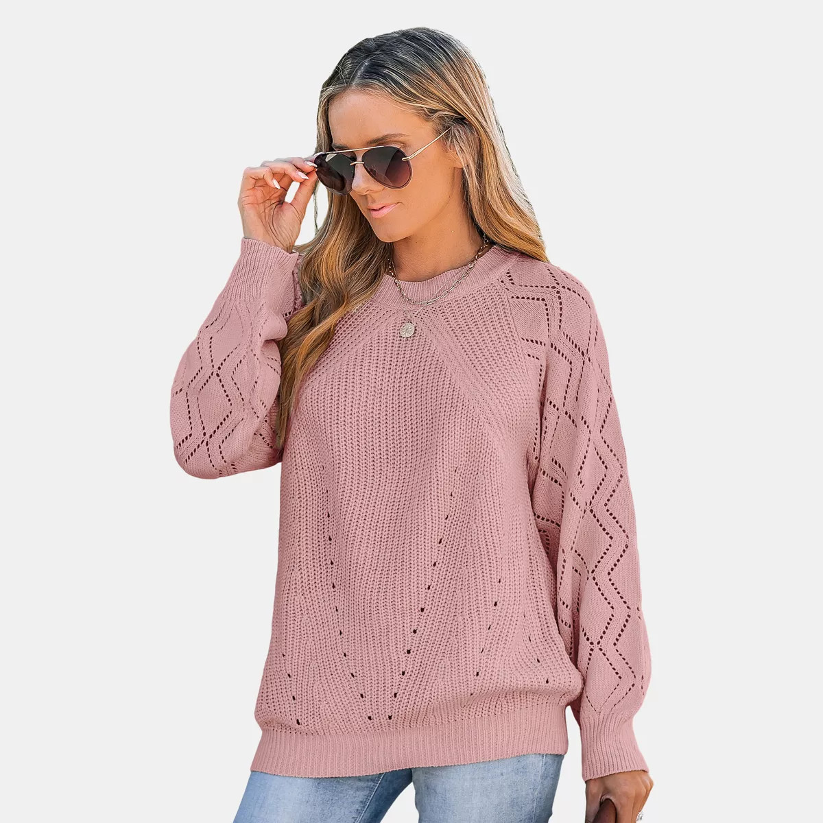 Women's Cutout Raglan Long Sleeve Sweater - Cupshe | Target