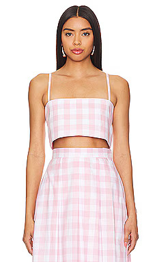 Azeeza Walton Top in Tea Pink Gingham from Revolve.com | Revolve Clothing (Global)