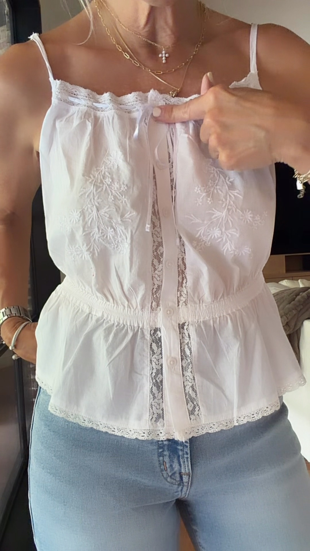 CUTE summer top
Recommend true size 

Paired with @Madewell denim
That fit tts

#LTKgrwm #LTKOver40 #LTKmomlife