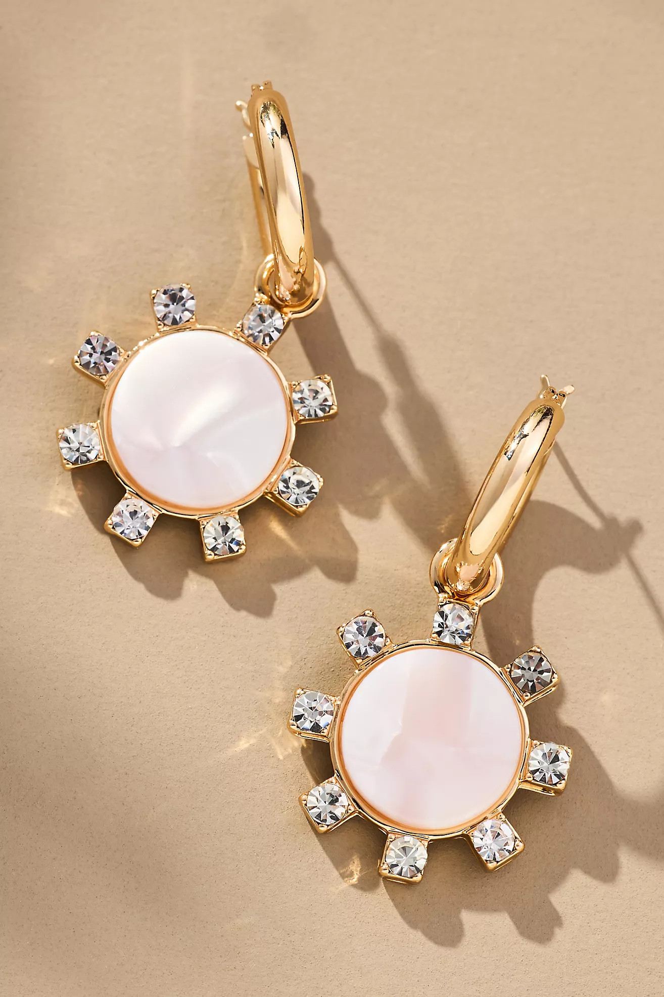 Marble Charm Huggie Hoop Earrings | Anthropologie (US)