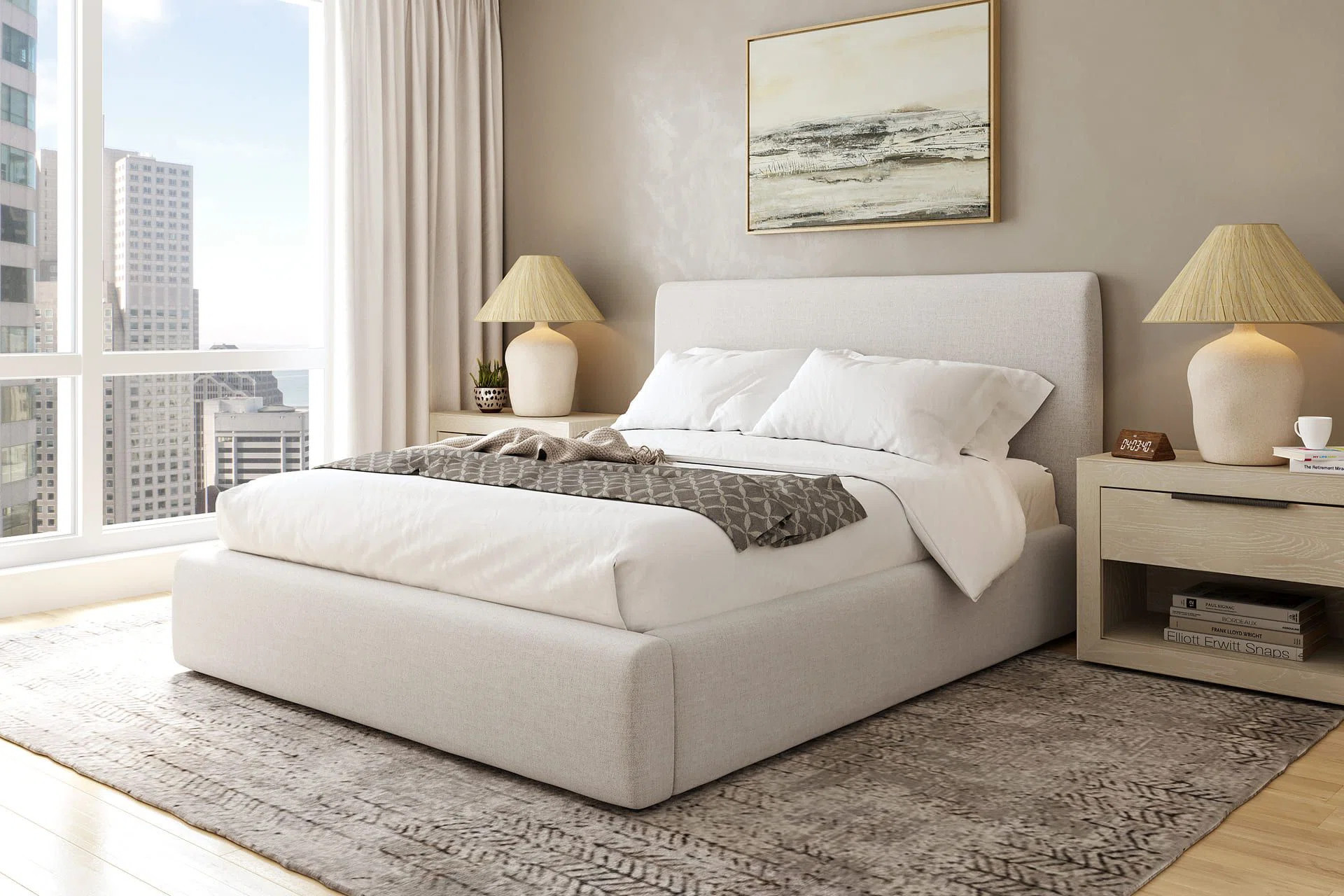 Quena Bed Frame with 48'' Tall Upholstered Headboard | Wayfair North America