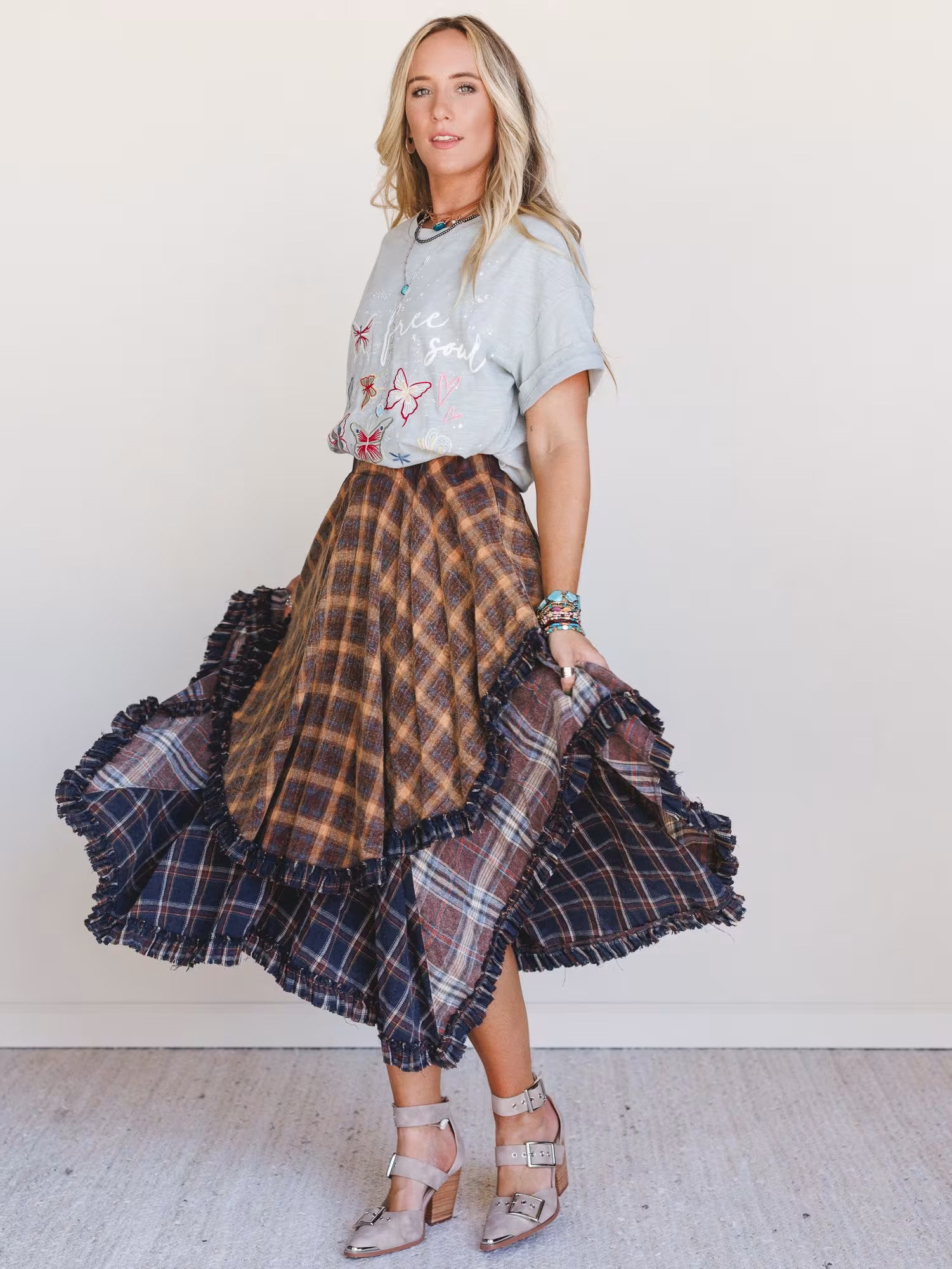 Sand Dancer Plaid Skirt — Three Bird Nest | Three Bird Nest