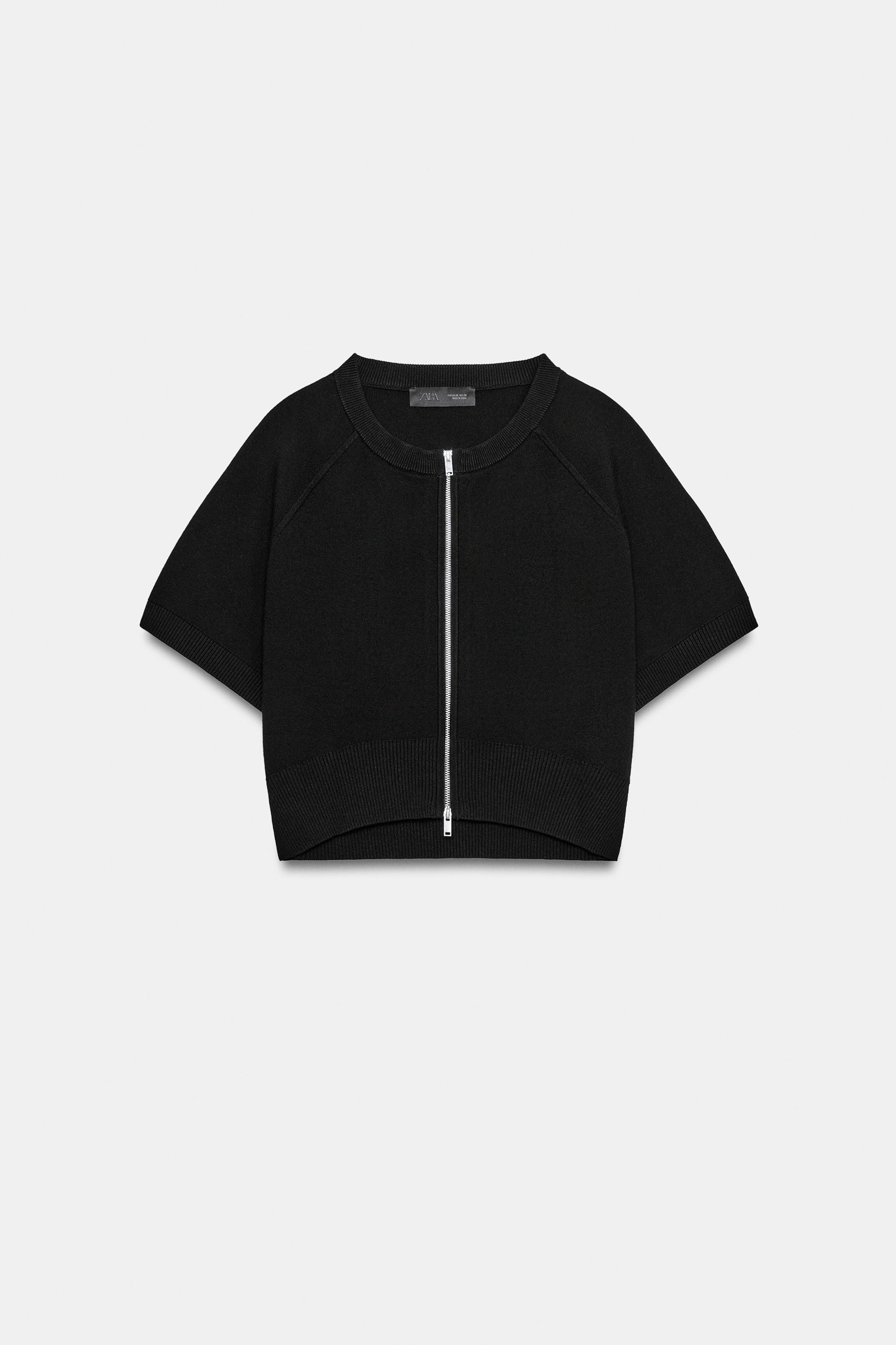 SHORT KNIT JACKET WITH ZIPPER | Zara US