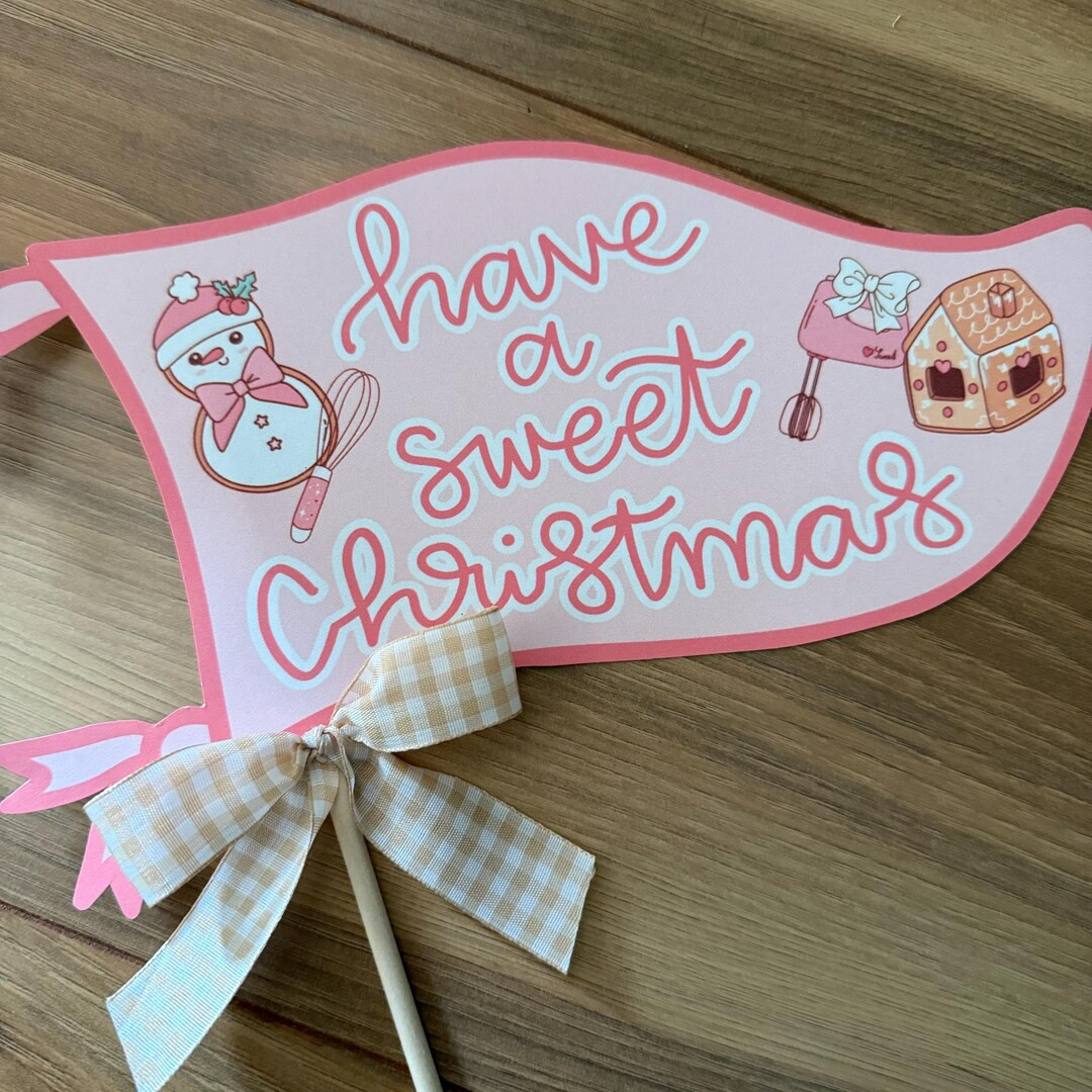 Have A Sweet Christmas Pennant, Girly Christmas Flag Card, Pink Christmas Party Decor, Christmas ... | Etsy (US)
