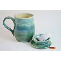 In Stock, Mug With Lid For Holding Tea Bag, Green Lidded Mug, Holiday Cup Lid, Lovers Gift, Mother's Day Gift | Etsy (US)