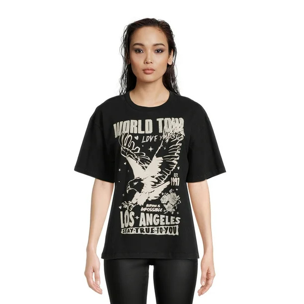 No Boundaries Juniors Cotton-Jersey Graphic T-Shirt | Walmart (US)