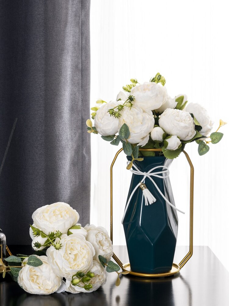 1 Stück künstliche Blume, gefälschter Pfingstrosen Blumenstrauß, Seidenimitat Blume für Hoch... | SHEIN