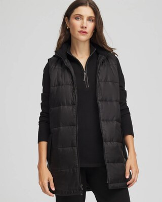 Women's Quilted Hooded Vest in Black | Chico's Zenergy | Chico's