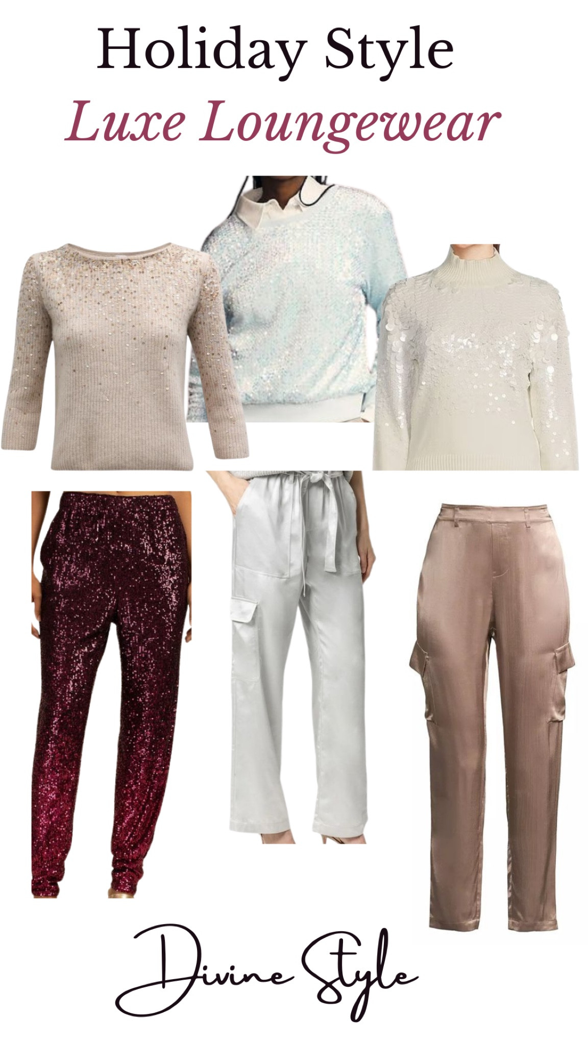 Holiday is season is time to be stylish while casual or lounging at home. Wear this sequin joggers or satin pants with a fun sequin sweatshirt or sweater a season long.

#LTKGiftGuide #LTKHoliday #LTKSeasonal
