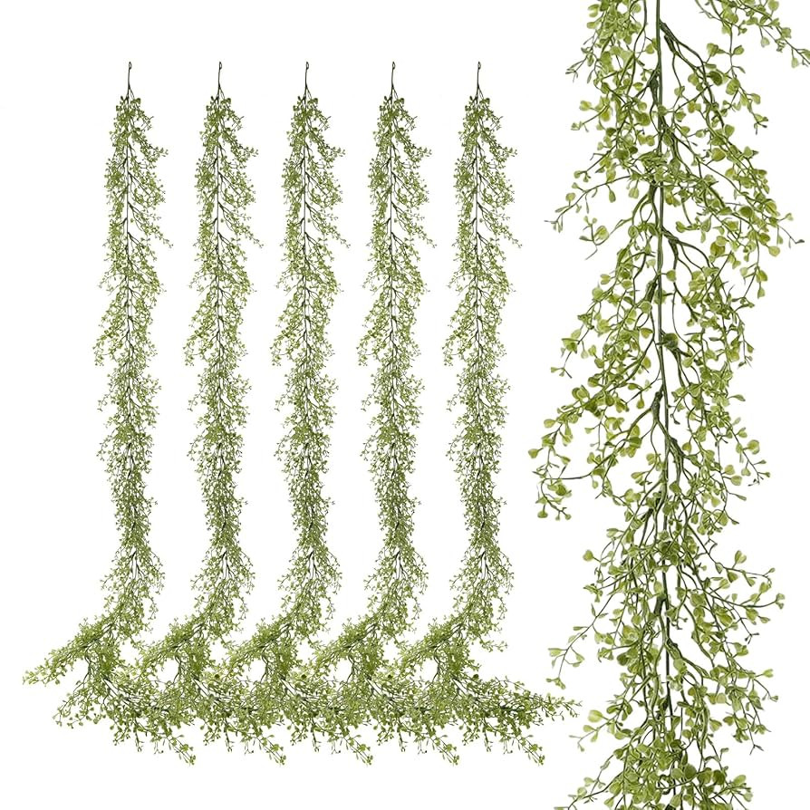 6 Pack 5.57ft Artificial Greenery Garland, Leaf Garland for Room Decor, Garlands for Decoration, ... | Amazon (US)