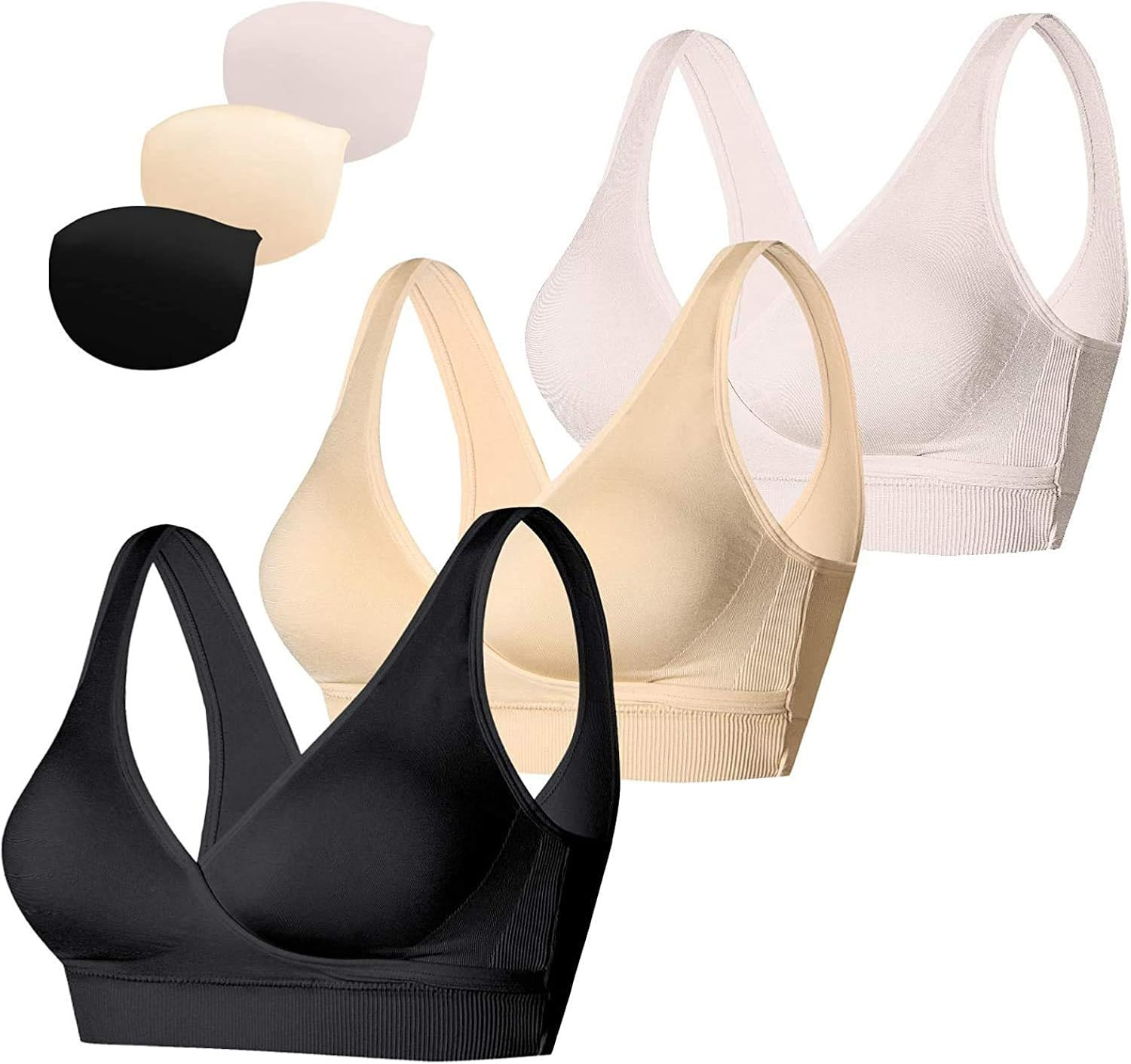 HOFISH Women's Lycra Wireless Nursing & Maternity Sleep Bra Everyday Shirts for Breastfeeding | Amazon (US)