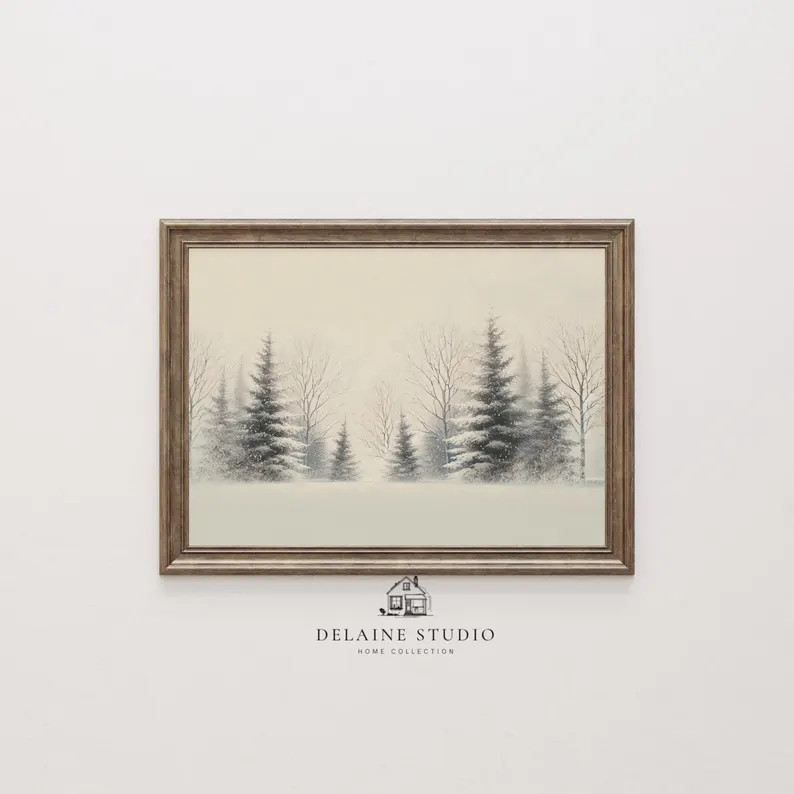 Minimalist Winter Tree Print | Neutral Scandinavian Sketch (digital Download) - Etsy | Etsy (US)
