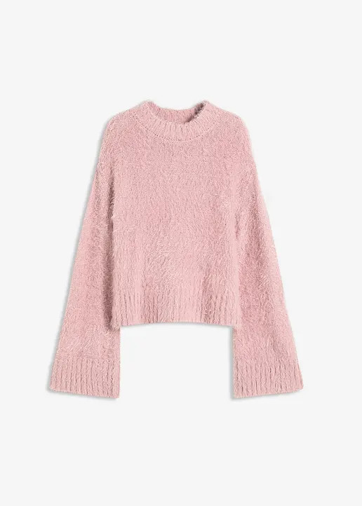 Boxy-Pullover aus flauschigem Federgarn | Bonprix DE