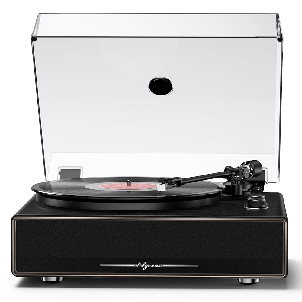 1 by ONE High Fidelity All-in-One Record Player, Vinyl Turntable with Built-in Speakers, Magnetic... | Amazon (US)