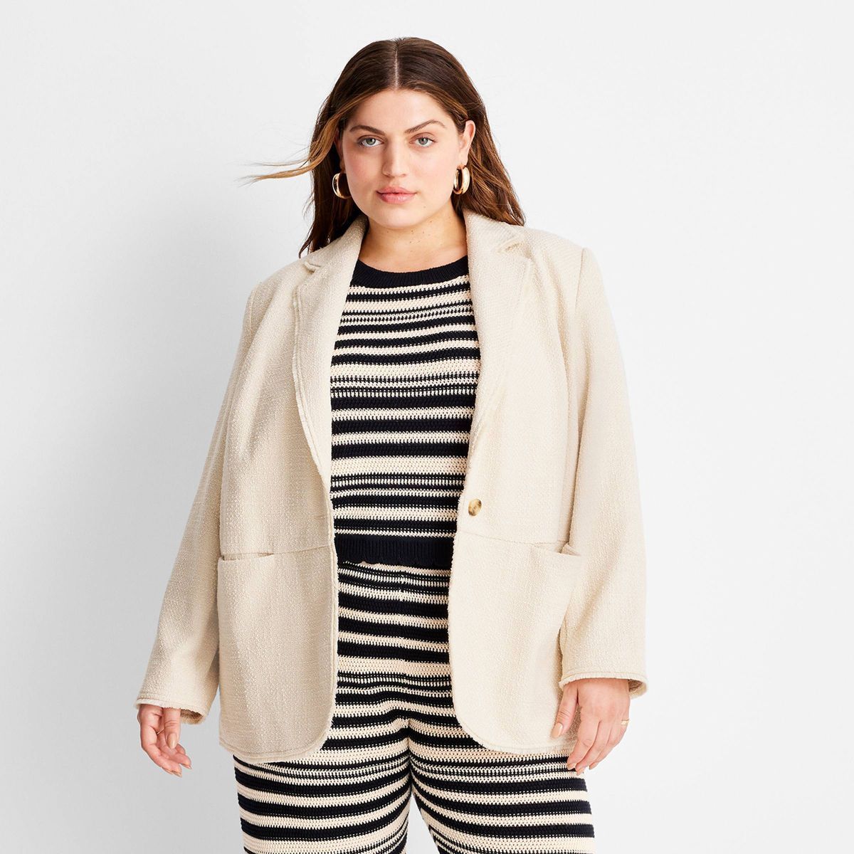 Women's Boucle Frayed Edge Blazer - Future Collective™ with Jenny K. Lopez | Target