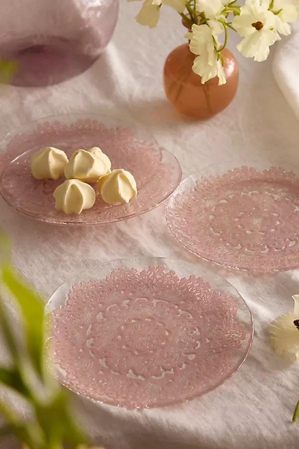Pink Doily Side Plates, Set of 4 | Anthropologie (US)