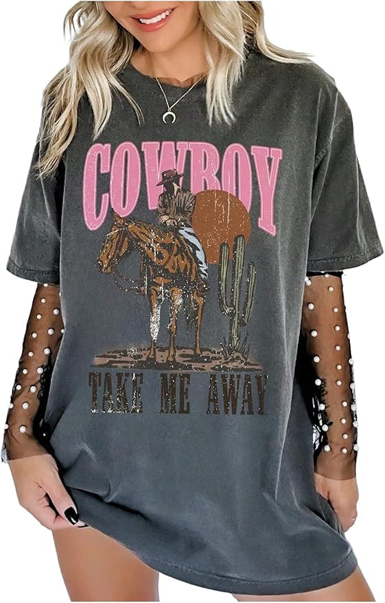 SOLY HUX Women's Graphic Tees Short Sleeve Vintage T Shirt Streetwear Country Concert Summer Tops | Amazon (US)