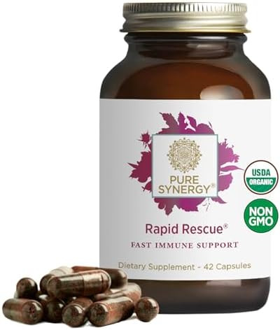 PURE SYNERGY Rapid Rescue | Organic Immune Support Capsules | Herbal Supplement with Echinacea, E... | Amazon (US)