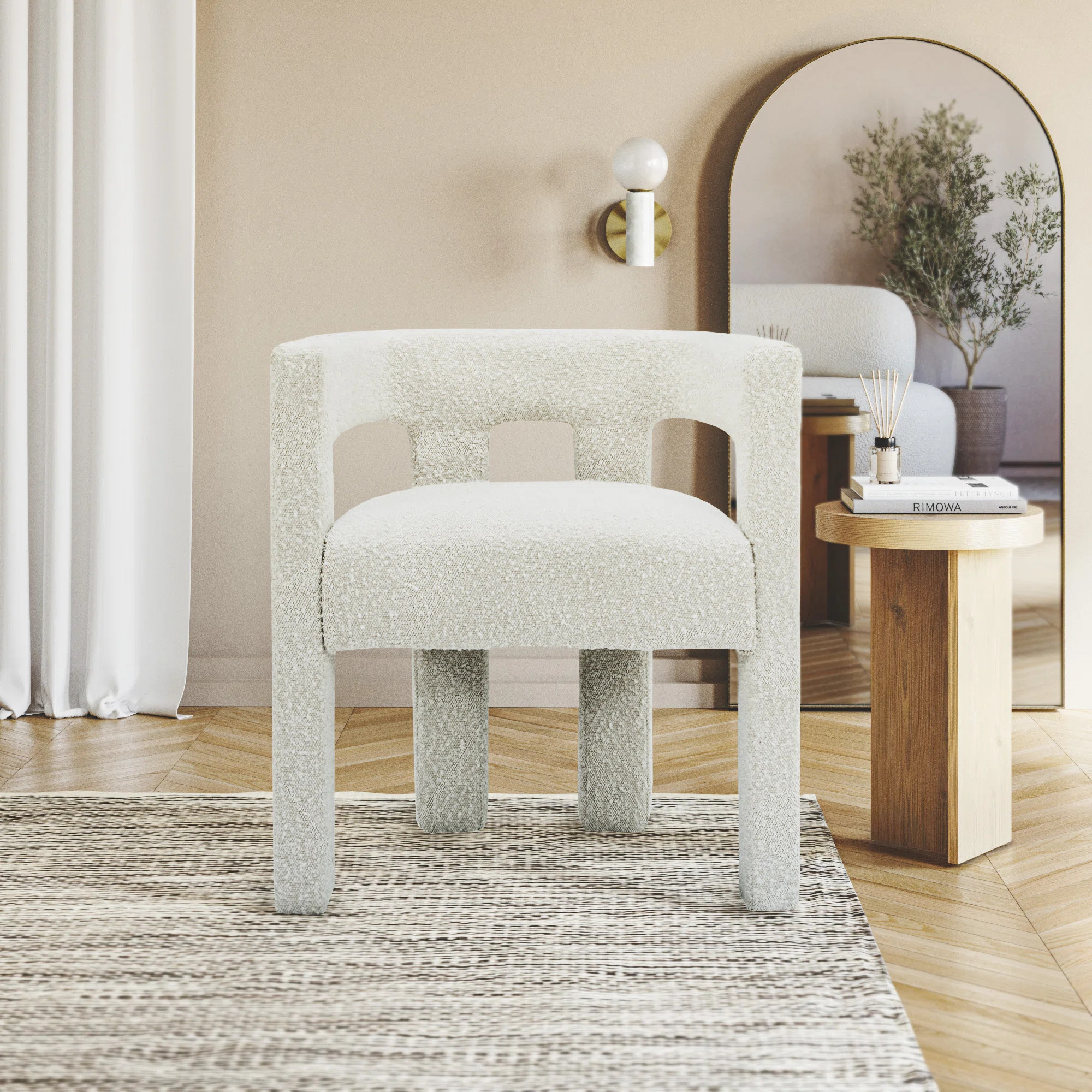 Cedernier Boucle Dining Armchair | Wayfair North America
