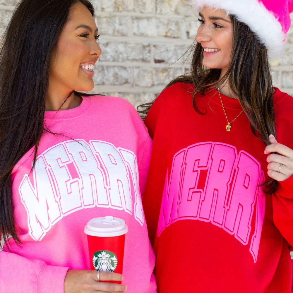 PUFF ‘Merry Pop Of Dopamine’ Crewneck Sweatshirt | United Monograms