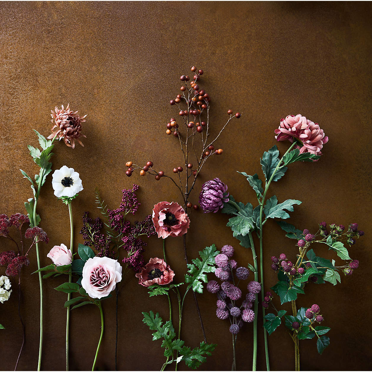 Faux Tea Stained Rose Stem 18" by Abigail Ahern + Reviews | Crate & Barrel | Crate & Barrel