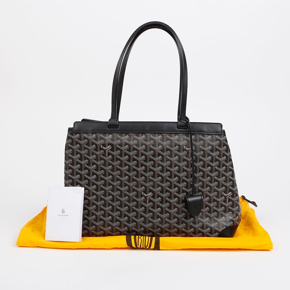 Goyard Canvas Tote Bag Black | Shop Simon